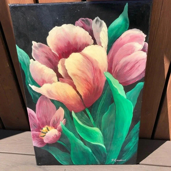 Hand Painted  Signed Canvas Art - Picture 1 of 6